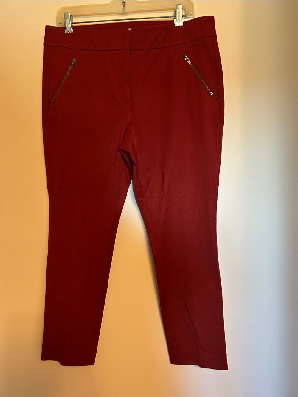 LOFT modern slim fit skinny ankle maroon pants size 12 new w/tag